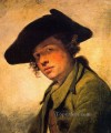 Un joven con sombrero retrato Jean Baptiste Greuze